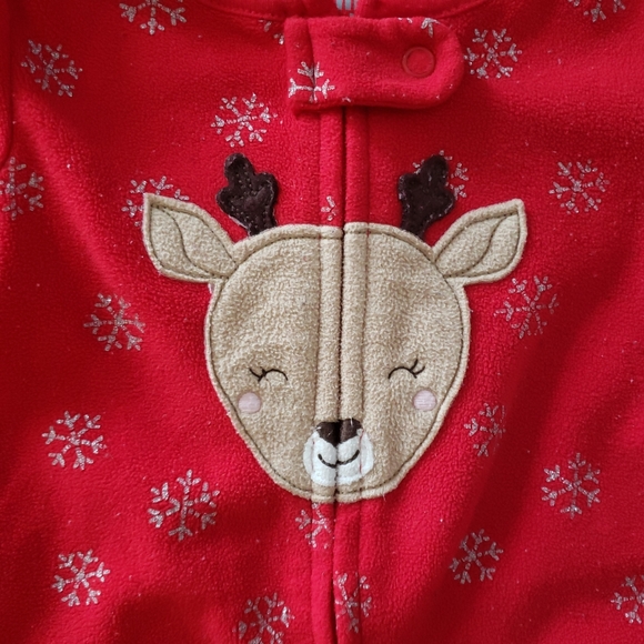 Carter's 6-9mths Fleece Deer Sleeper - Picture 3 of 4
